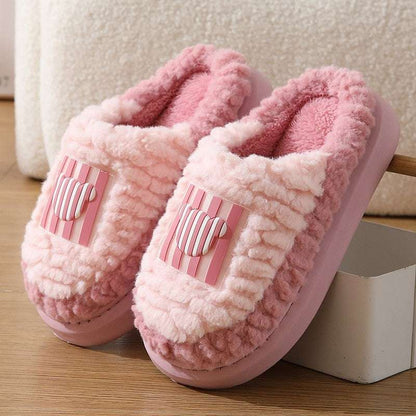 Color-Matching Lamb Slippers – Warm, Non-Slip Indoor Couples New Color-matching Lamb Slippers Indoor | Ectron Online