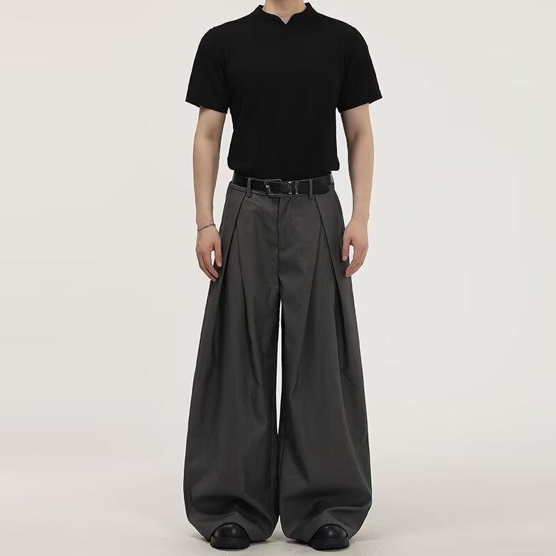 Men's Three-Dimensional Pleated Trousers Summer Three-dimensional Pleated Loose N | Ectron Online