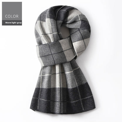 Men's Winter Plaid Wool Scarf