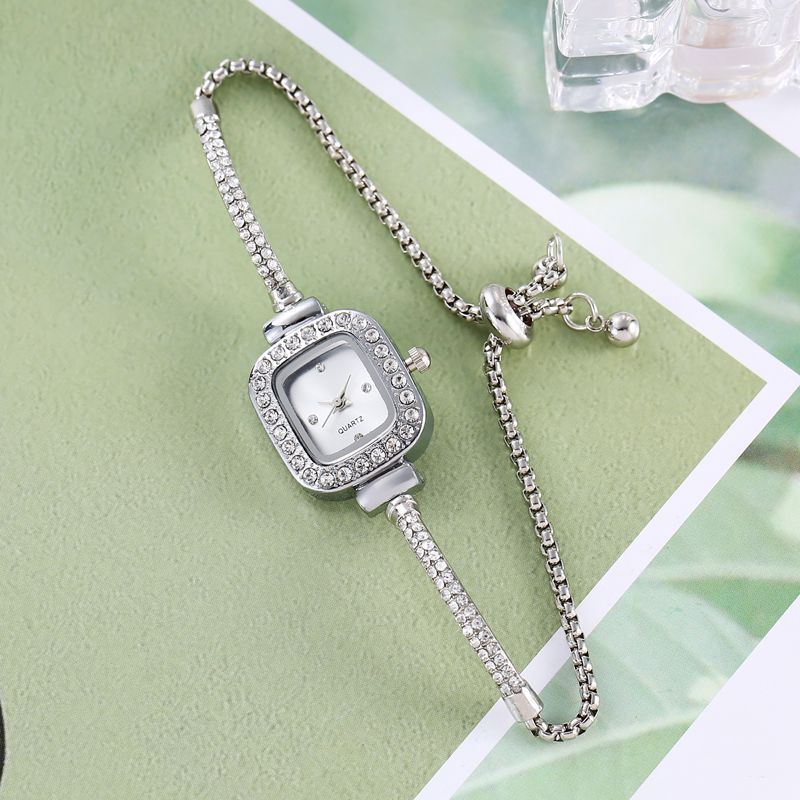 Women's Square Diamond Bracelet Watch Pulling Rope Design Small Square Diamond | Ectron Online