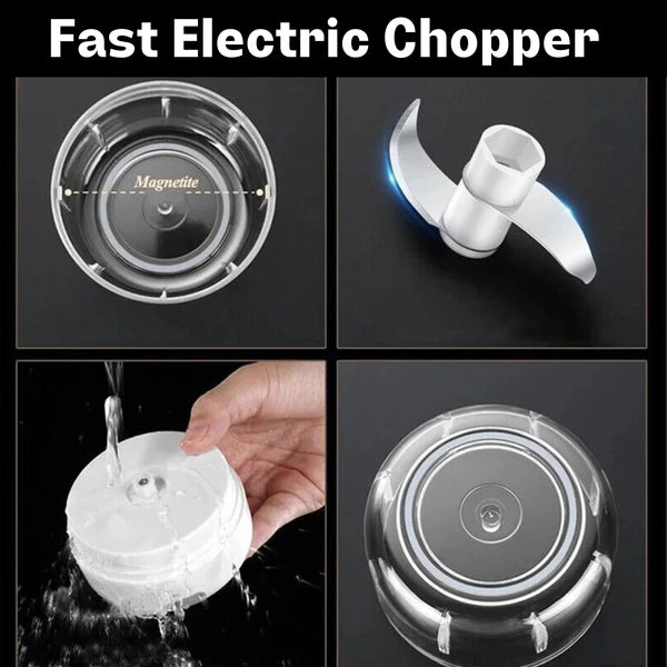 300ml Mini Electric Garlic Press & Food Chopper | Portable Meat & Vegetable Mincer