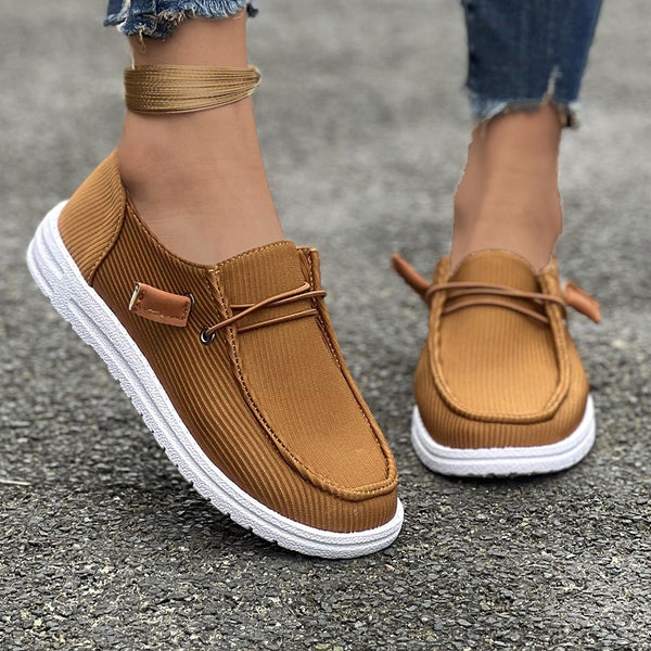 Women’s Slip-On Casual Shoes – Flat Bottom & Low-Top Style