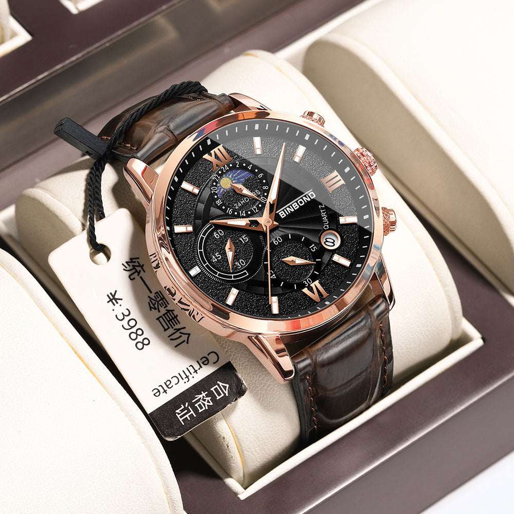 Men's Simple Chronograph Watch Simple Multifunctional Chronograph Water | Ectron Online