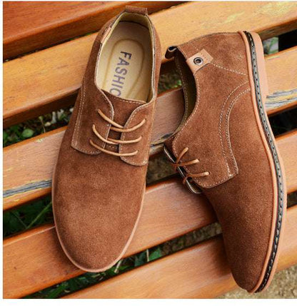 Casual Shoes Nubuck Leather Men's Shoes Single Shoes Suede Large Size