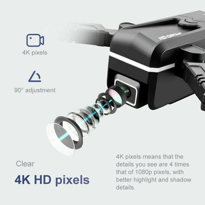 Quad Air Drone KK1: 4K HD Dual Camera FPV Quadcopter + 2 Batteries Quad Air Drone RC Drone 4K HD Dual Camer | Ectron Online