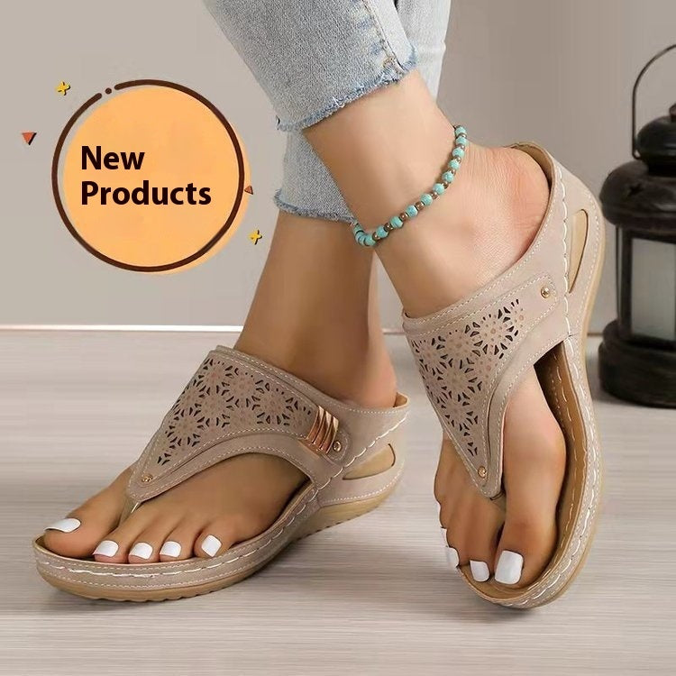 European And American Flip-flops Women's Non Slip Outdoor Wedge Flip-flops European And American Flip-flops Women's | Ectron Online