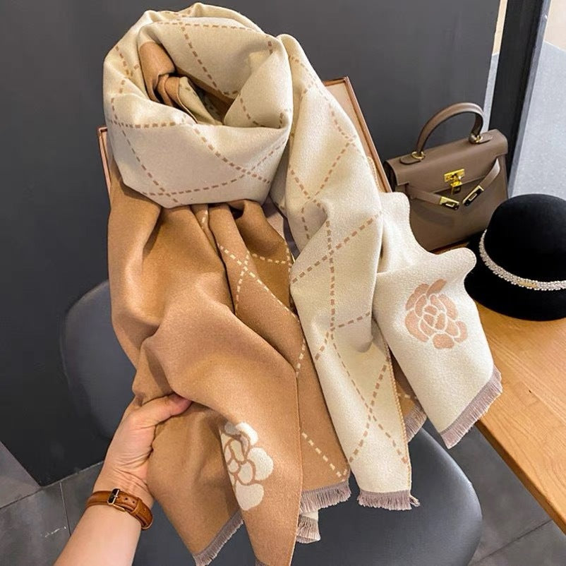 Camellia Artificial Cashmere Scarf Camellia Artificial Cashmere Scarf Thick | Ectron Online