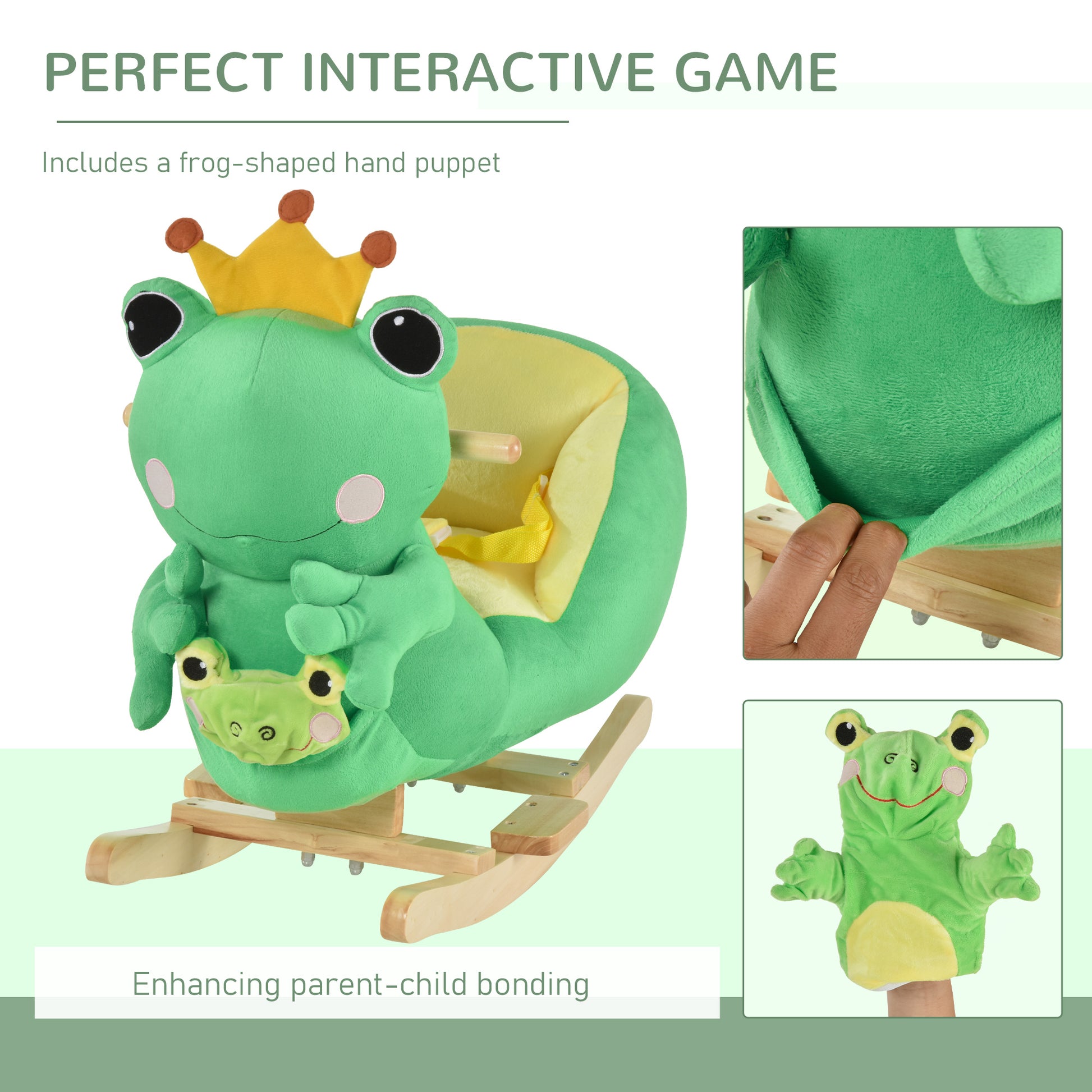 Kids Plush Frog Rocking Horse Toy Kids Ride-On Rocking Horse Toy Frog Styl | Ectron Online