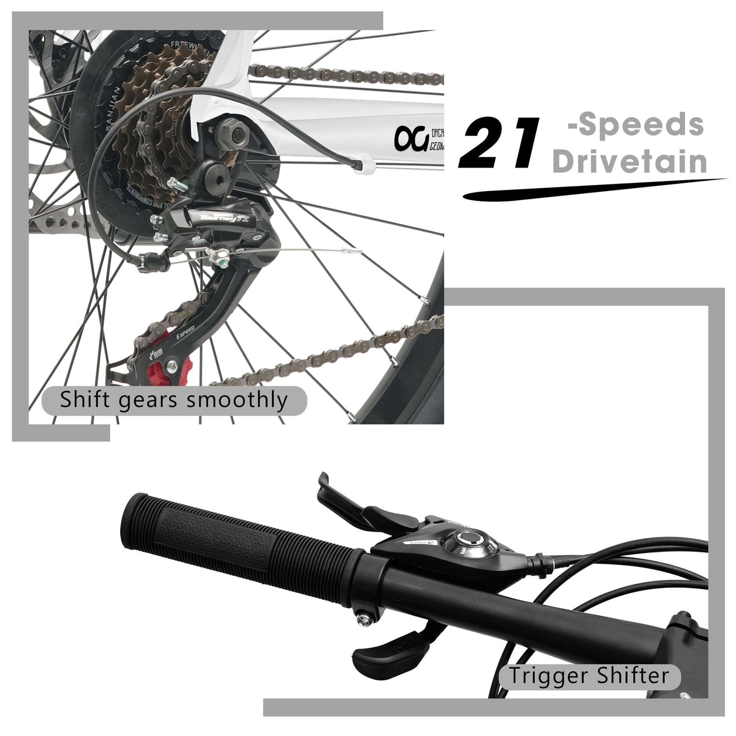 KIAPALNO 26" All-Terrain Mountain Bike - 21-Speed Disc Brake MTB - White A26317 KIAPALNO 26 Inch All-Terrain Moun | Ectron Online