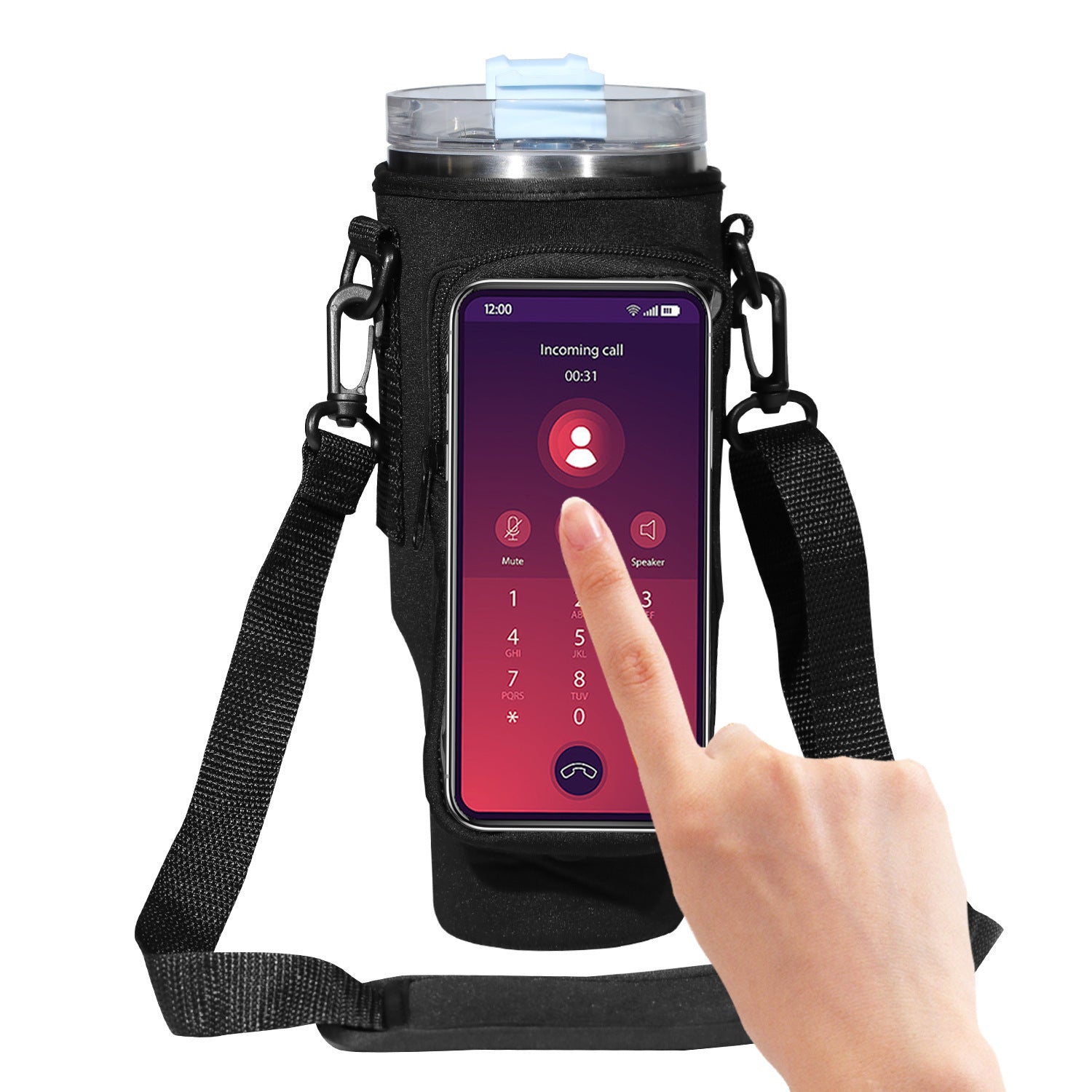 40oz Cup Cover with Transparent Touch Screen Neoprene 40oz Cup Cover Transparent Touch Screen | Ectron Online