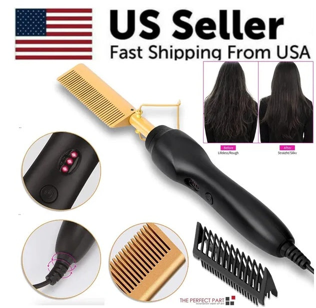 2-in-1 Electric Beard & Hair Straightener Comb