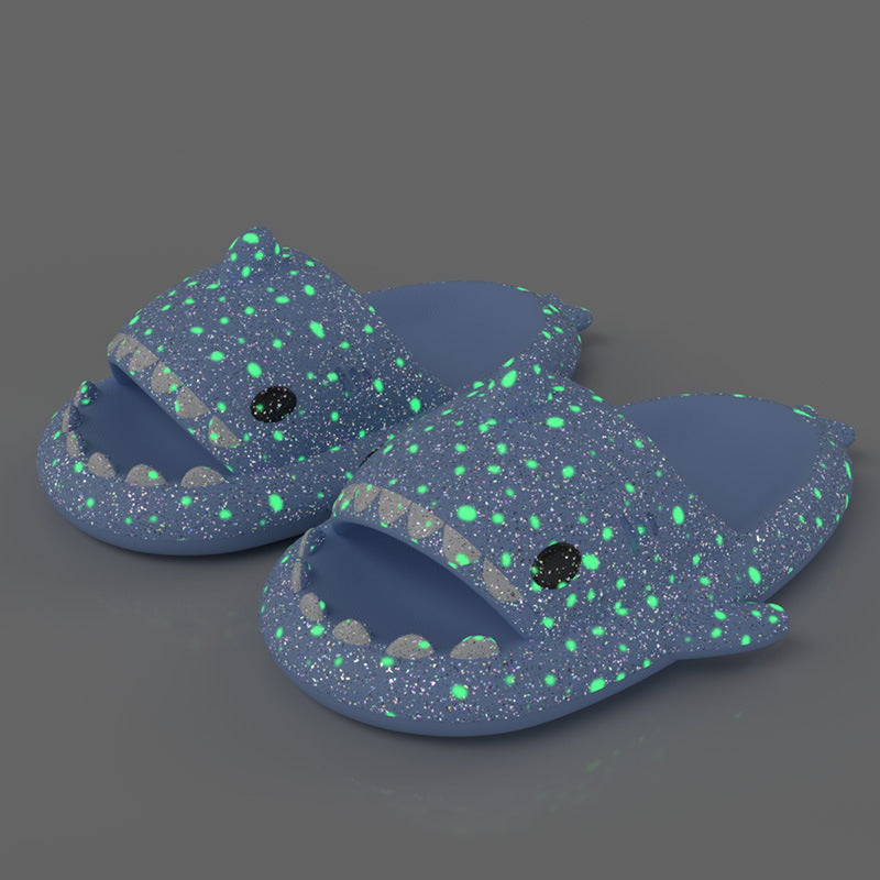 Shark Slippers With Starry Night Light Design Bathroom Slippers Couple House Shoes For Women Shark Slippers With Starry Night Light D | Ectron Online