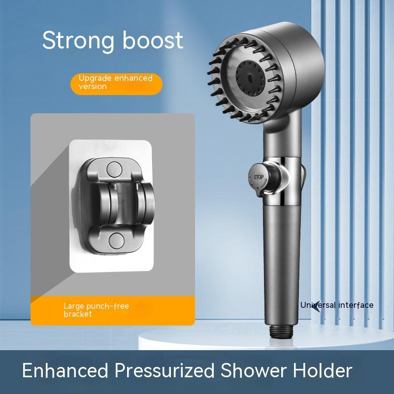 Third Gear Adjustable Supercharged Shower Head with Hose Strong Supercharged Shower Head | Ectron Online