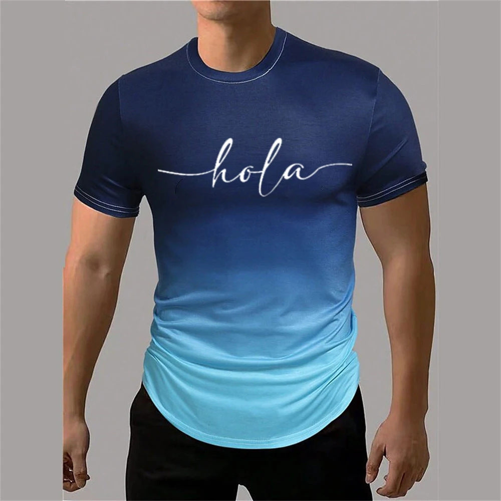 Summer Round Neck T-shirt – Loose Fit with Letter Print Summer Round Neck Loose Letter Print Sho | Ectron Online
