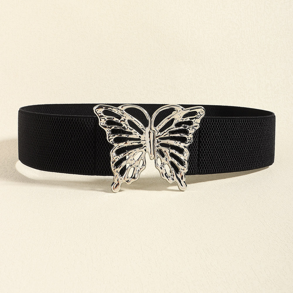 Butterfly Alloy Buckle Elastic Belt Belt | Ectron Online