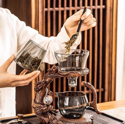 Dragon Year Automatic Lazy Glass Tea Set

