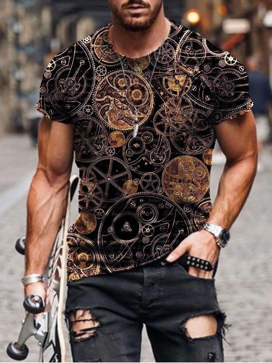 Digital Printed Round Neck T-Shirt – Short Sleeve Casual Tee Digital Printed Short-sleeved Round Neck | Ectron Online