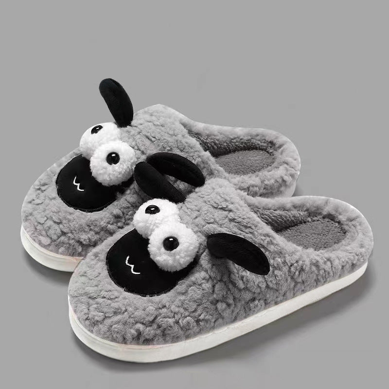 Slip-on Lamb Thermal Cotton Slippers – Simple & Warm Slip-on Slippers Simple Lamb Thermal Cot | Ectron Online