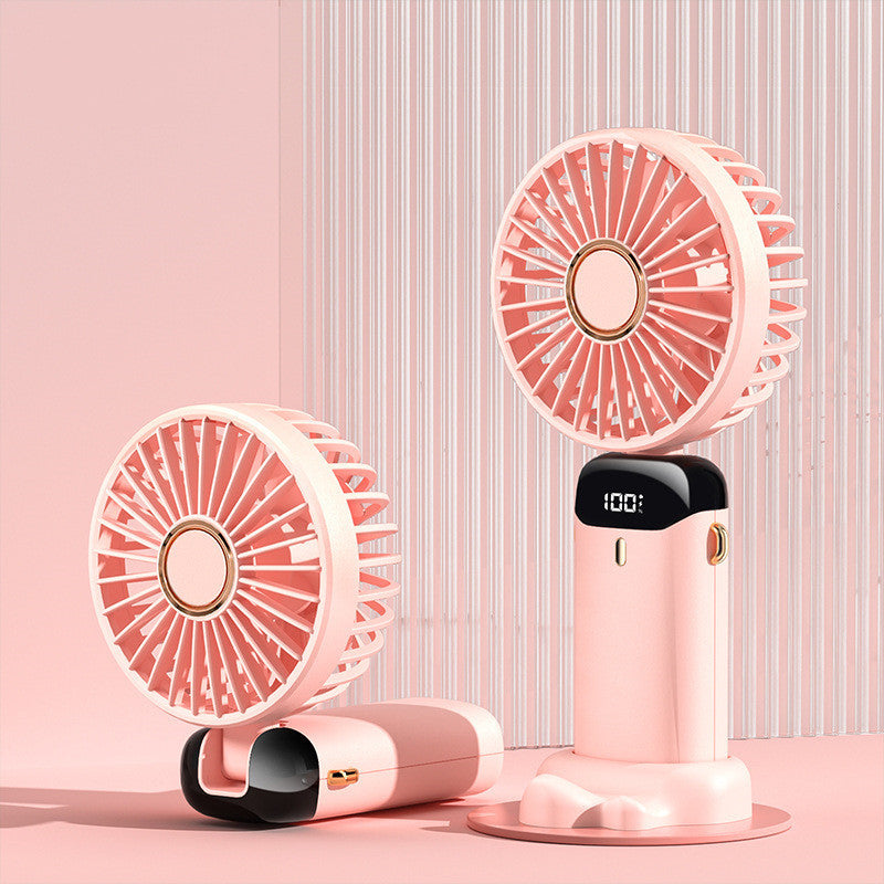 USB Rechargeable Mini Portable Handheld Electric Fan Foldable Neck Hanging Outdoor Fan Adjustable 5 Speed Powerful Air Cooler Mini Portable Handheld Electric Fan | Ectron Online