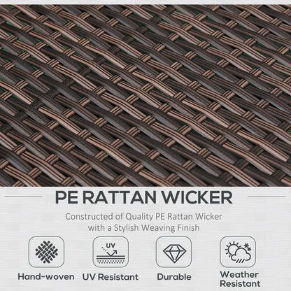 Close woven rattan wicker pattern on dark brown furniture set surface