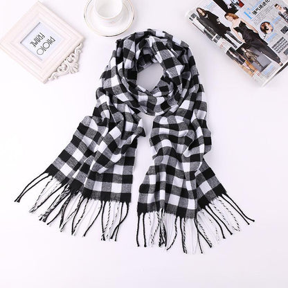 Men's Fashion English Plaid Faux Cashmere Scarf