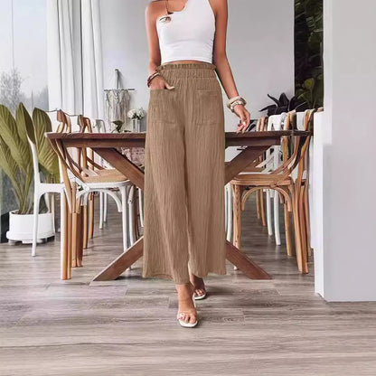 Casual Loose-fitting Wide-leg Slim-fit Trousers