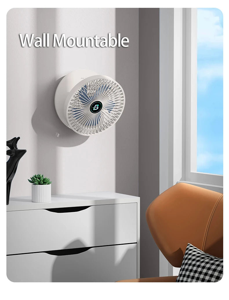 Best Sellers 2IN1 Folding Desktop Fan Portable Air Conditioner Wall Mounted Fan Rechargeable With 3 Gears for Home Office - Ectron Online