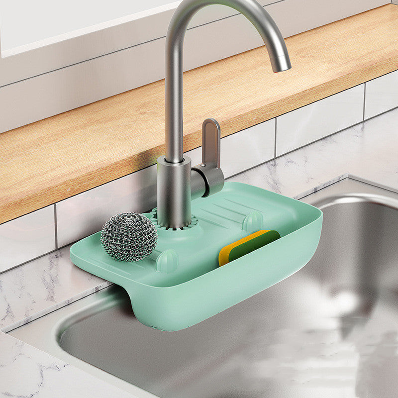 Anti-Skid Kitchen Mat & Sponge Storage Rack – Drain & Wipe Easily Anti-skid Mat Kitchen Rag Sponge Wiping | Ectron Online