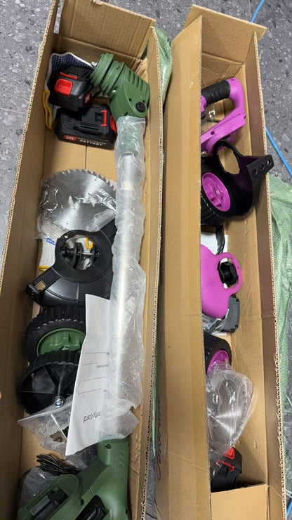 21V Cordless Weed Eater with Wheels - 3-in-1 Battery Trimmer