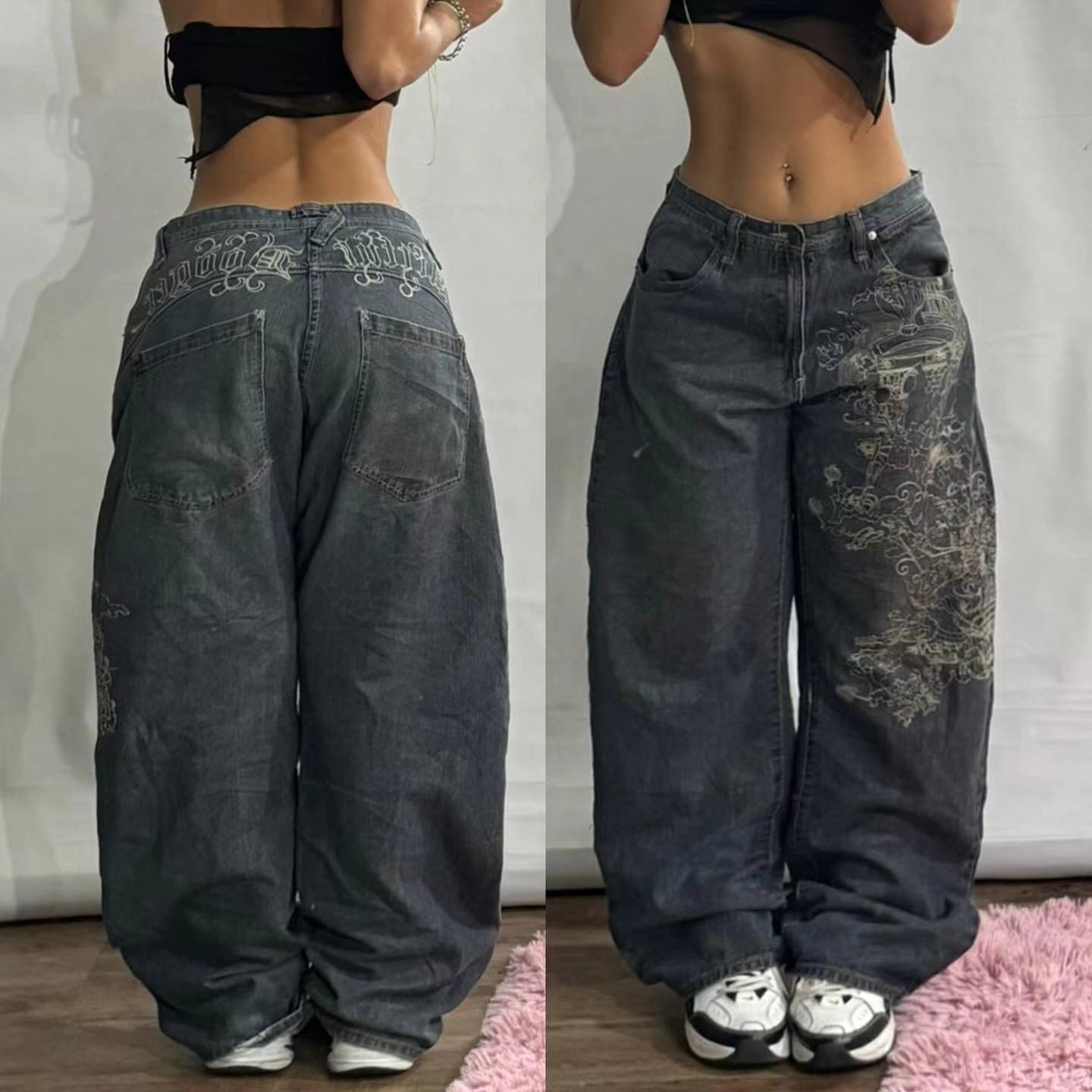 American Retro High Street Wide Leg Jeans For Women Spring And Autumn American Retro High Street Wide Leg Jean | Ectron Online
