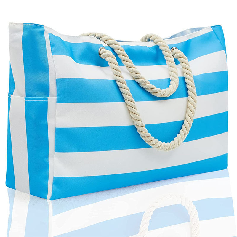 Striped Beach Large Storage Canvas Traveling Bag Striped Beach Large Storage Canvas Trave | Ectron Online