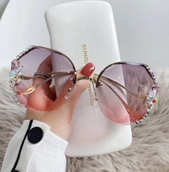 Creative Rhinestone UV Resistant Sunglasses