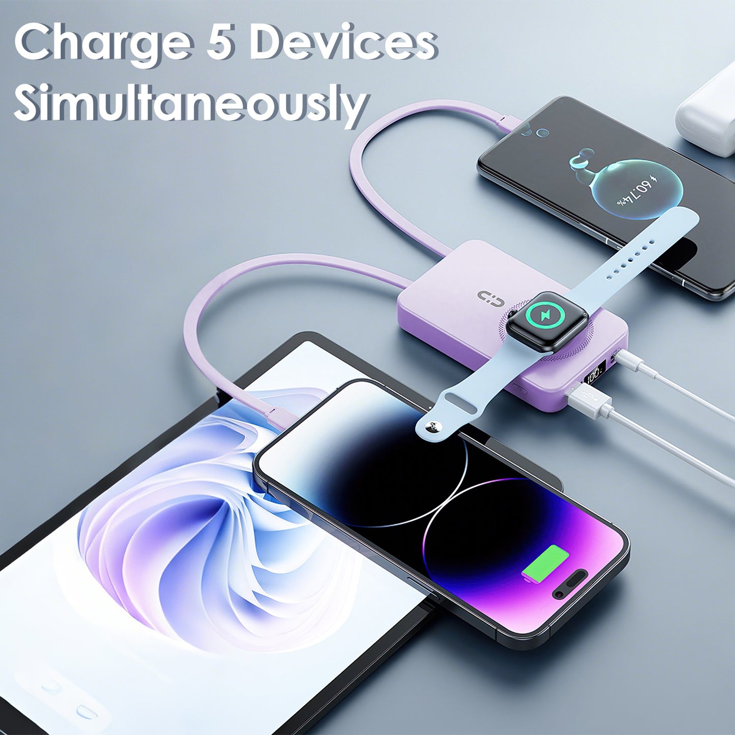 3-in-1 MagSafe Power Bank 10000mAh | PD20W Fast Charger with Stand