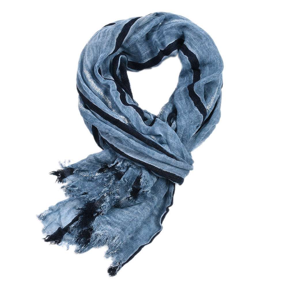 Men's Retro Gentleman Striped Scarf Men's Retro Gentleman Gold Thread Stripe | Ectron Online