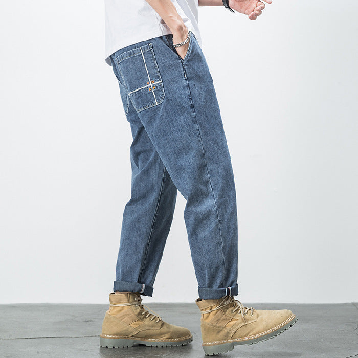 Men's Loose Fit Plus Size Jeans Men's Loose Plus Size Elastic Waist Jean | Ectron Online