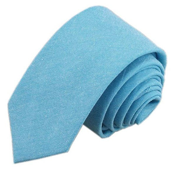 6cm Solid Color Tie - Cotton Linen Blend Men's Tie | Ectron Online