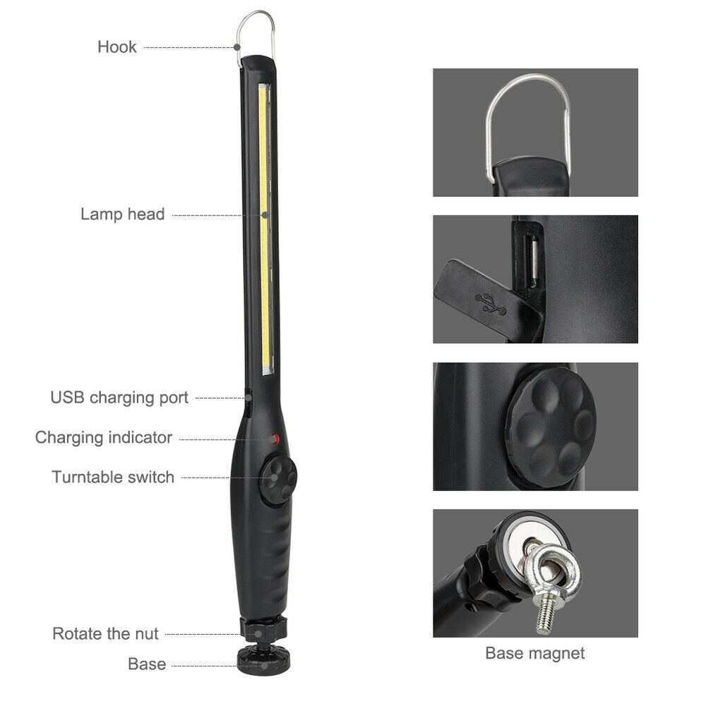 2-Pack Rechargeable LED Work Light - Magnetic Flexible Torch