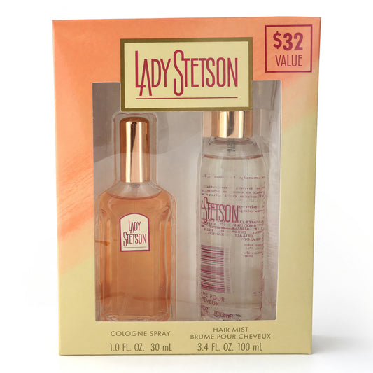 Lady Stetson 2-piece gift set: cologne spray and hair mist in bottles