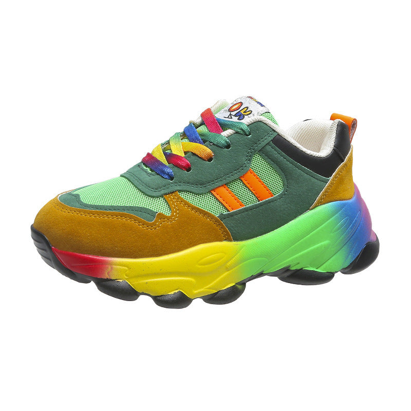 Women’s Thick Bottom Pumps – Colourful Lace-Up Sporty Style Pumps Women's Thick Bottom Color Front L | Ectron Online