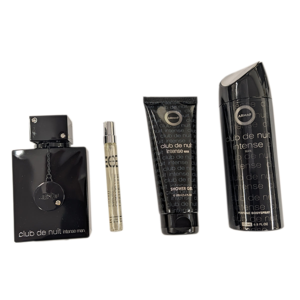 Club De Nuit Intense by Armaf, 4 Piece Gift Set for Men with .34 oz Eau De Toilette Spray