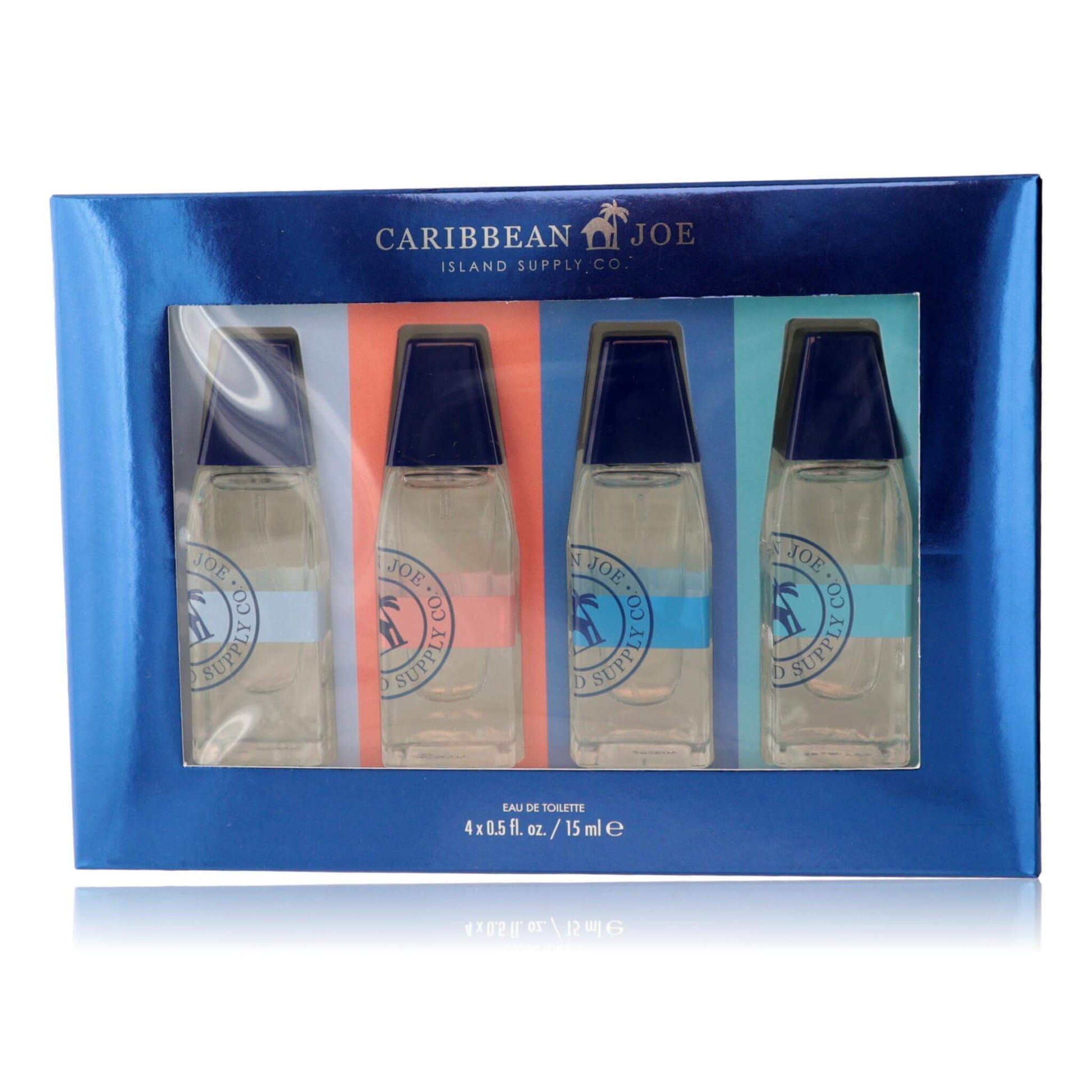 Caribbean Joe by Caribbean Joe, 4 Piece Set for Men with Azure Sails, Island Musk, Sapphire Sands, Turquoise Waters.