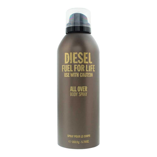 Diesel Fuel for Life men’s all over body spray bottle, 5.78 oz, brown glass