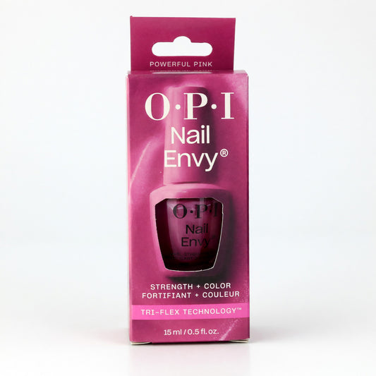 OPI Nail Envy Powerful Pink nail strengthener in boxed bottle, 0.5 fl oz