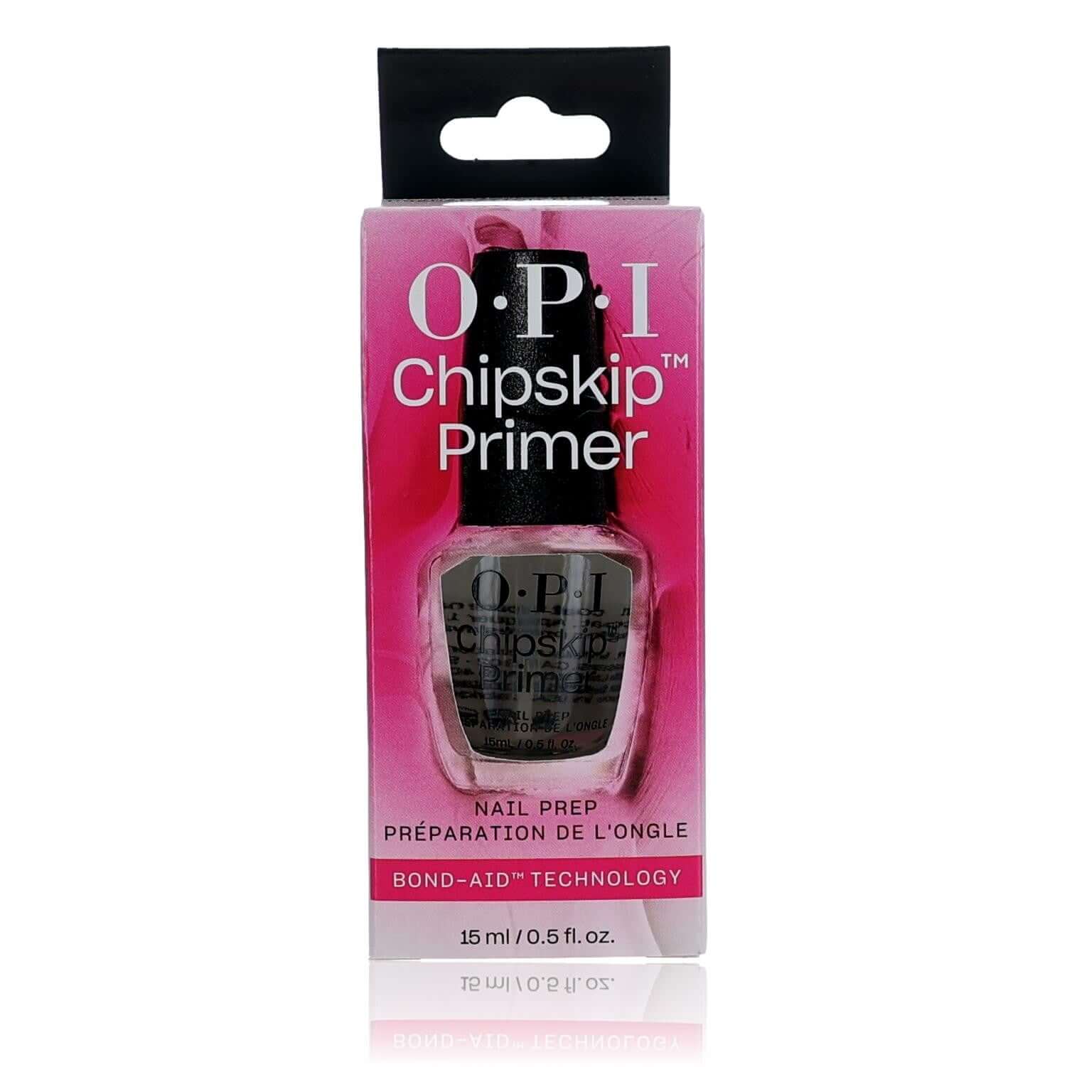 OPI ChipSkip Primer nail prep coat, 0.5 fl oz bottle in pink blister package