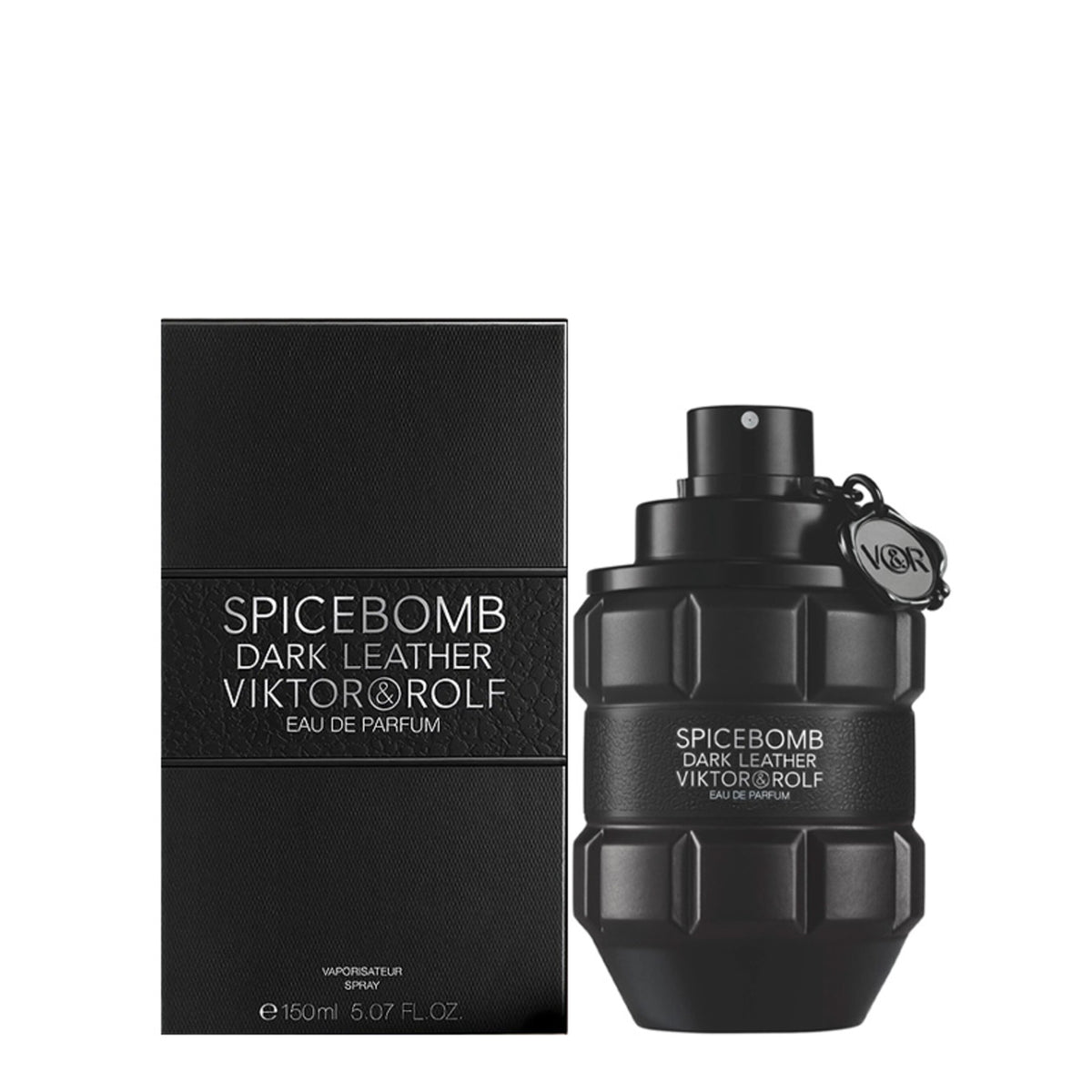 Men's dark leather eau de parfum spray with black glass bottle and matching box, 5.07 oz