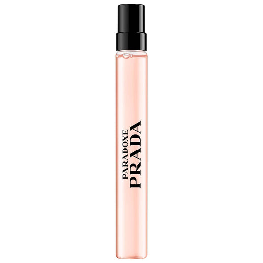 Paradoxe by Prada women's eau de parfum bottle, pink glass with black spray cap