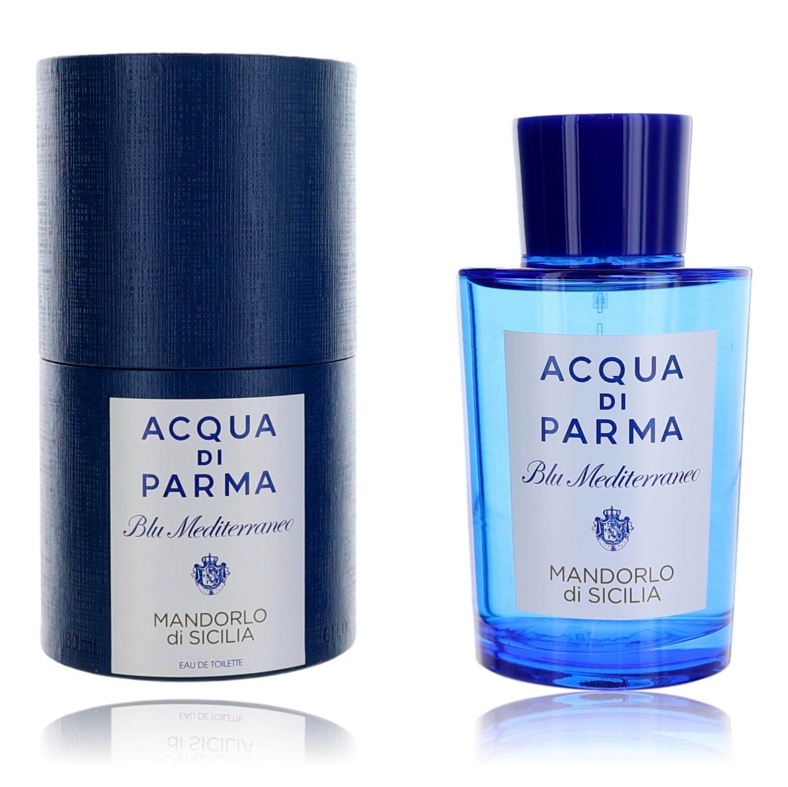 Acqua di Parma EDT spray bottle with blue glass and label, 6 oz