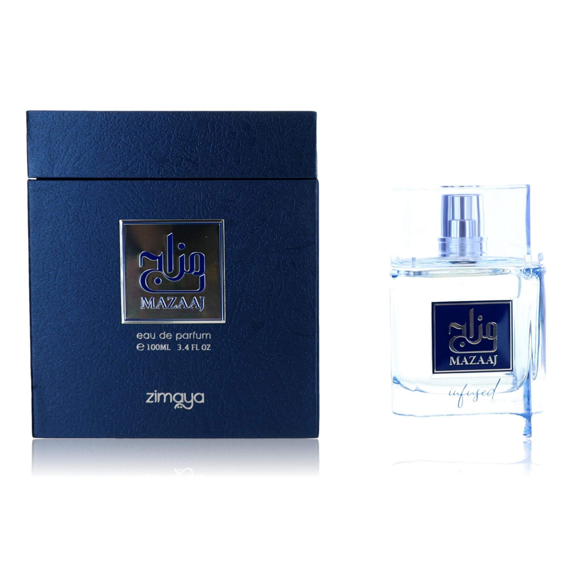 Men's Mazaaj EDP spray, blue glass bottle with box