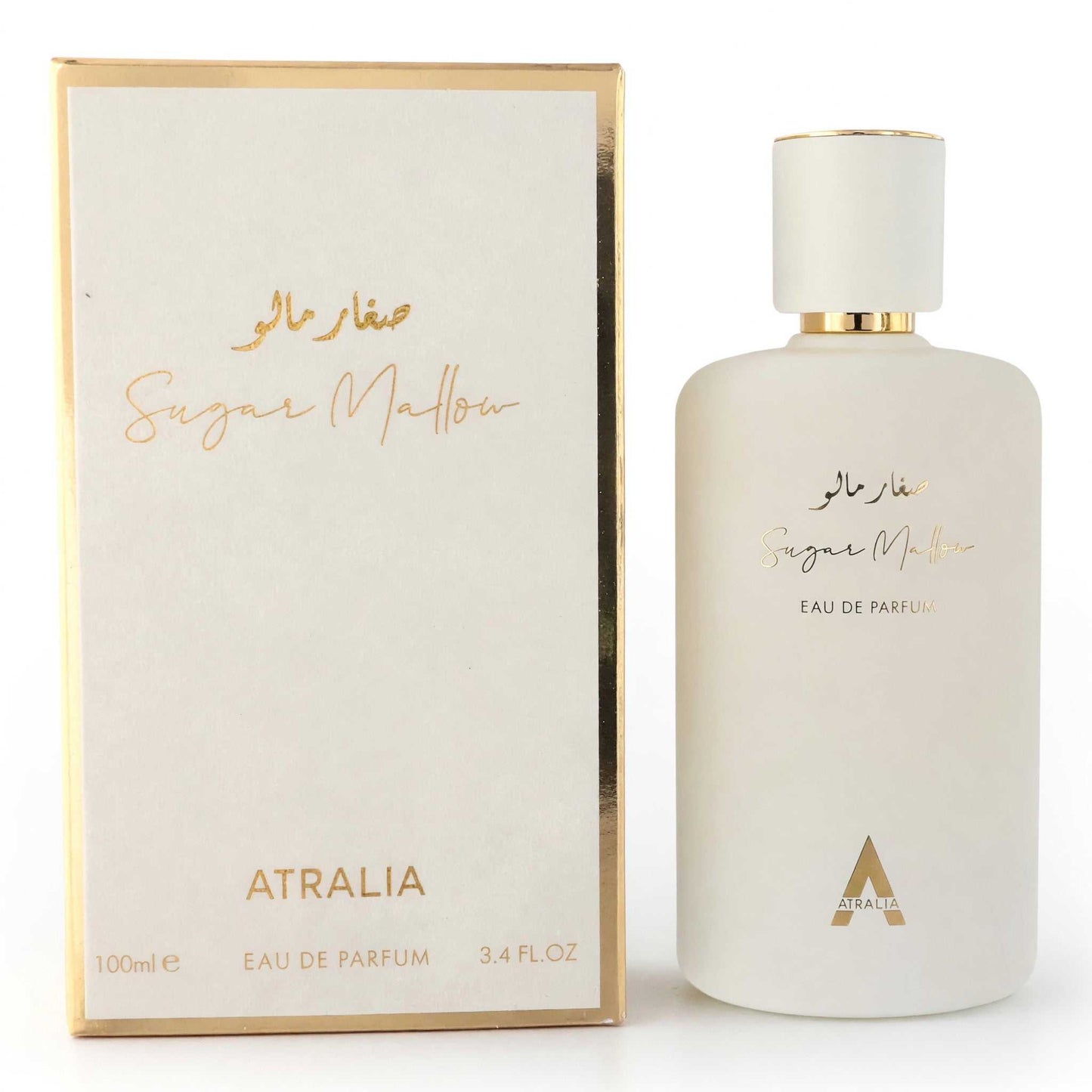 Women’s eau de parfum spray bottle with white cap and matching retail box, 3.4 fl oz