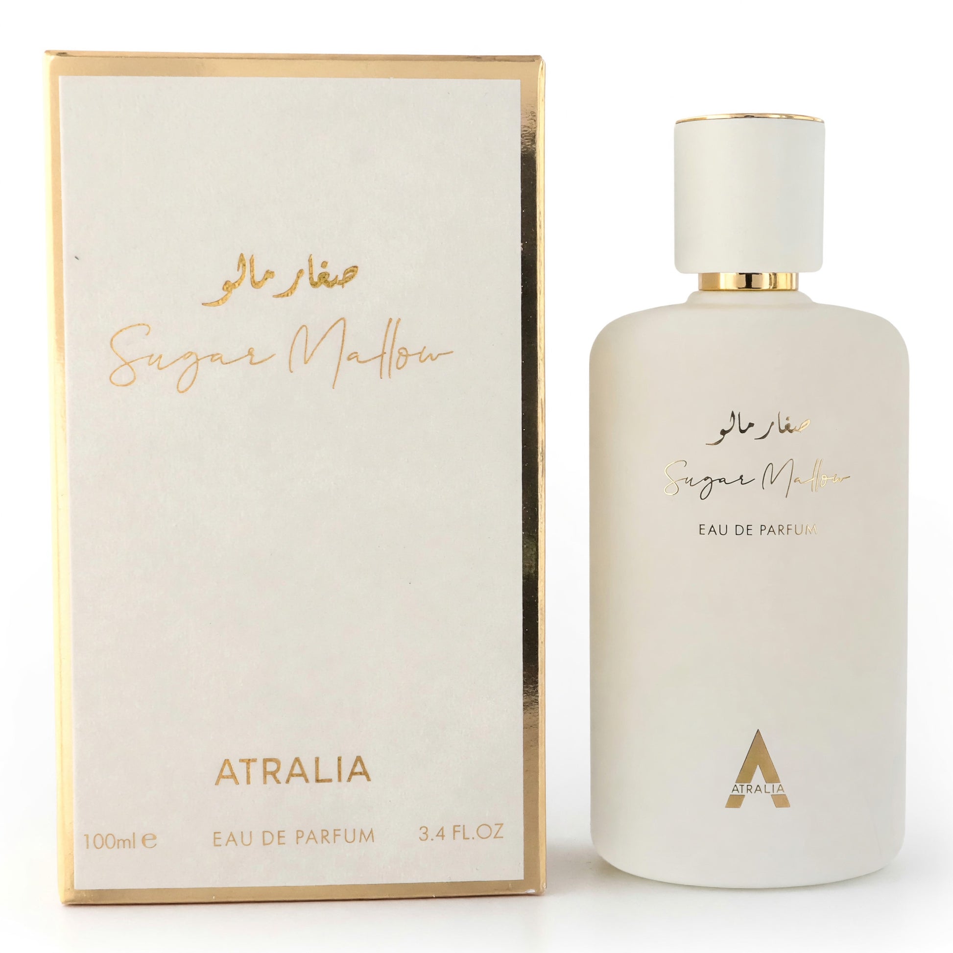 Sugar Mallow by Atralia women’s eau de parfum spray bottle, 3.4 fl oz, gold cap